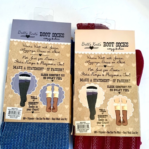 Women’s Boots socks Britt’s Knits New In Package 2 Pair NWT Stocking Stuffer - Picture 2 of 8